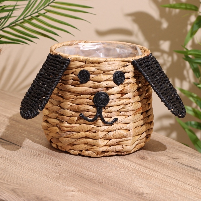 Корзина плетёная  Корзина плетёная "Собачка" 22,5х22,5х19 см