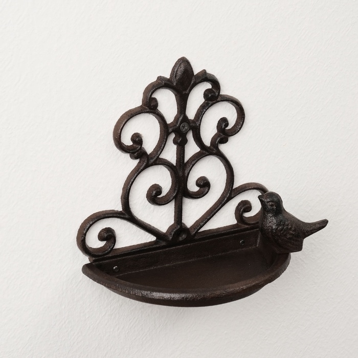 Сувенир металл подставка настенная  Сувенир металл подставка настенная "Птенчик и узоры" 17,5х18х10 см