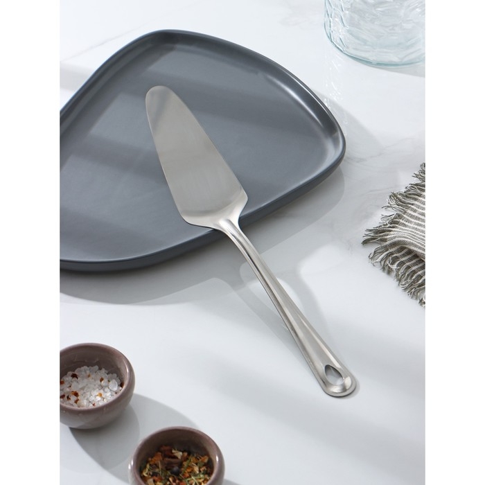 Лопатка из нержавеющей стали Доляна «Виктория», длина 28,5 см, цвет серебряный Лопатка из нержавеющей стали Доляна «Виктория», длина 28,5 см, цвет серебряный