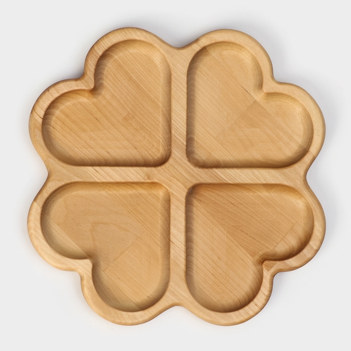 Менажница деревянная авторская Adelica «Сердце», 22×22×1,8 см, пропитана минеральным маслом, берёза Менажница деревянная авторская Adelica «Сердце», 22×22×1,8 см, пропитана минеральным маслом, берёза