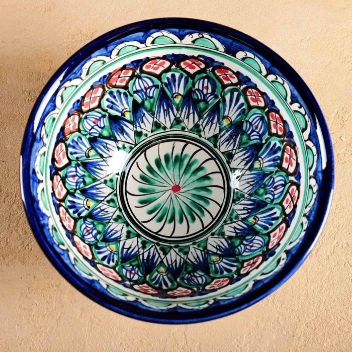 Коса Риштанская Керамика  Коса Риштанская Керамика "Узоры", 18 см, большая, синяя