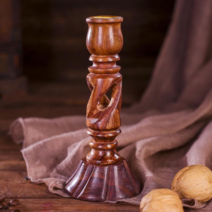 Подсвечник Подсвечник "Красота" дерево 7х7х20,5 см