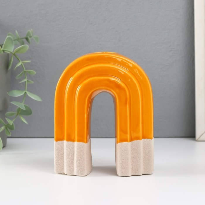 Подсвечник керамика на 1 свечу  Подсвечник керамика на 1 свечу "Скара" песочно-оранжевый 10,2х6х12,8 см