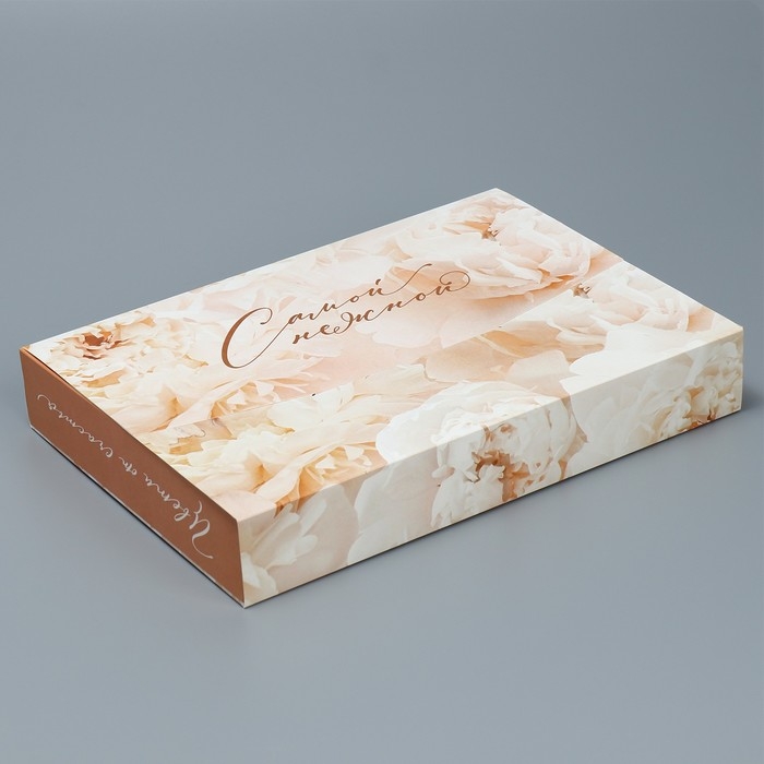 Коробка подарочная складная конверт, упаковка, «Нежные пионы», 31 х 22 х 5 см