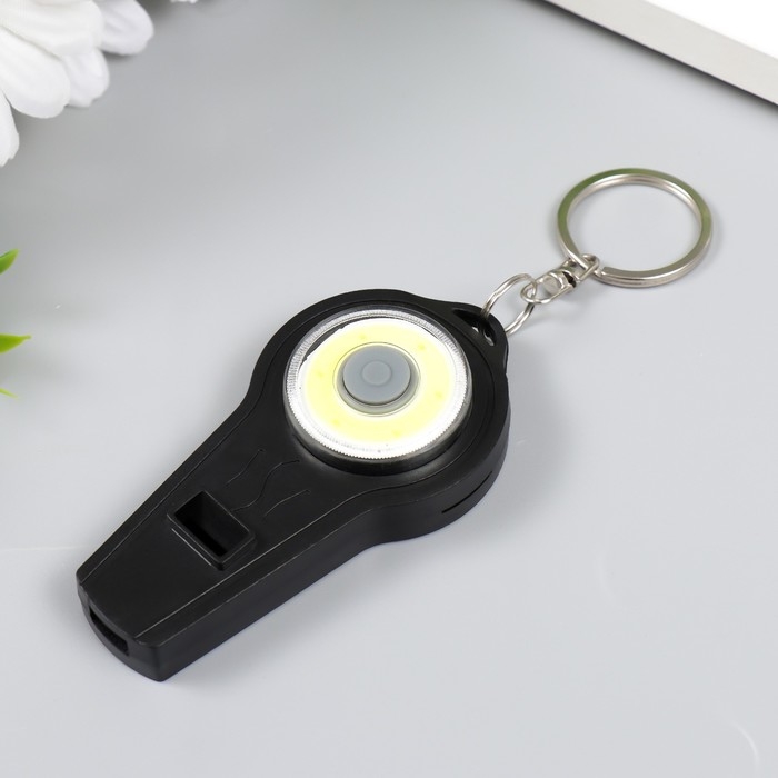 Фонарик свет+свисток на кольце Фонарик свет+свисток на кольце "Стиль" 2 режима, 6 диодов МИКС 7,5х3,7х1,5 см