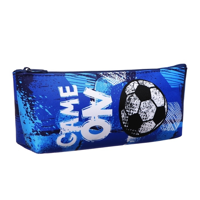 Пенал мягкий, 1 отделение, 80 х 190(225) х 40 мм, объёмный, ПМО 32-20, Пенал мягкий, 1 отделение, 80 х 190(225) х 40 мм, объёмный, ПМО 32-20, "Синий футбол" 71629