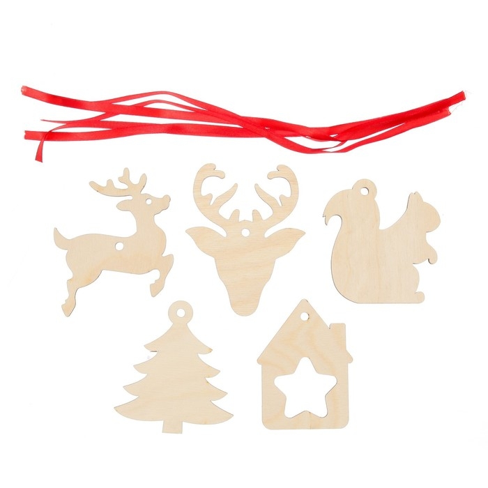 Набор для творчества &laquo;Роспись по дереву&raquo; 5 шт., с ленточкой