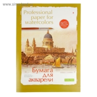 Бумага для акварели А2, 8 листов "Профессиональная", бумага Гознак, 200 г/м2