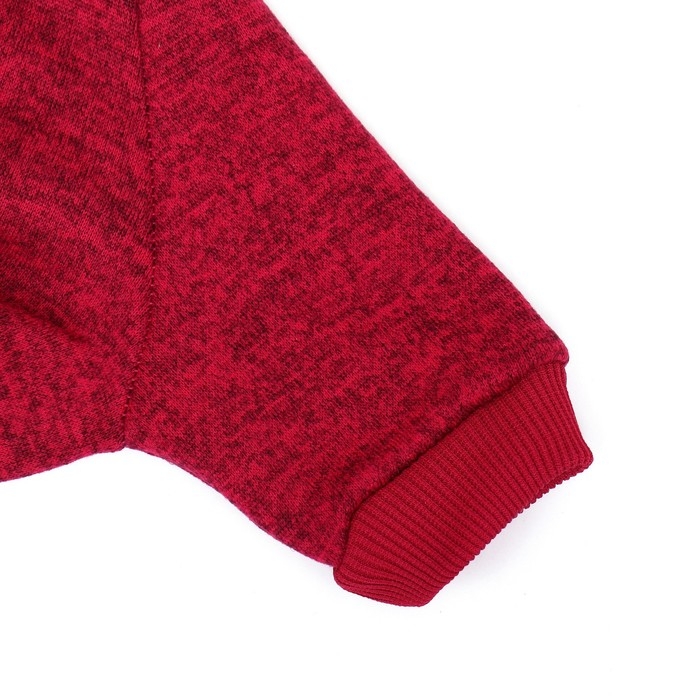 Свитер меланжевый, размер 2XL (ДС 35, ОШ 32, ОГ 50 см), красный