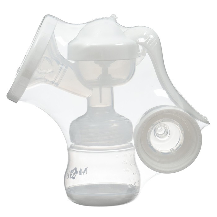 Молокоотсос ручной механический с бутылочкой для кормления ШГ и соской, 150 мл., цвет белый Молокоотсос ручной механический с бутылочкой для кормления ШГ и соской, 150 мл., цвет белый