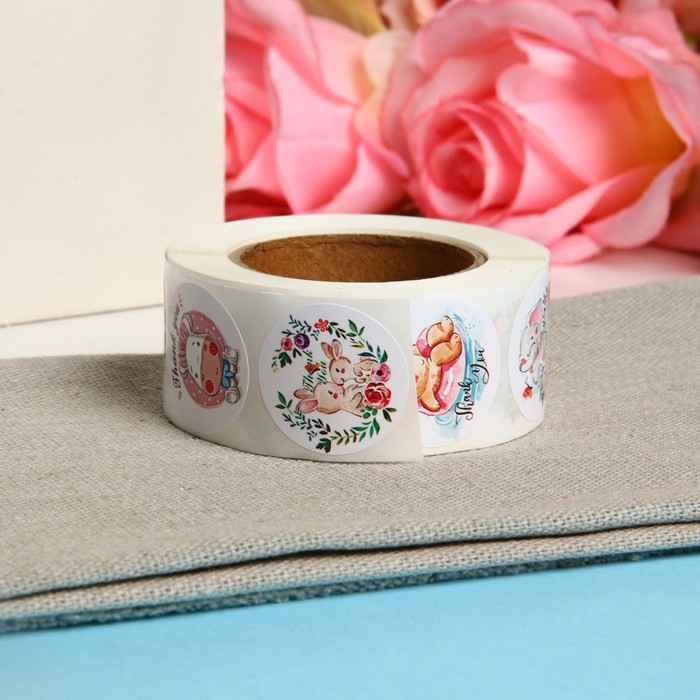 Новый год. Набор наклеек в рулоне Новый год. Набор наклеек в рулоне "Животные", 500 шт, 2,5 х 2,5 см