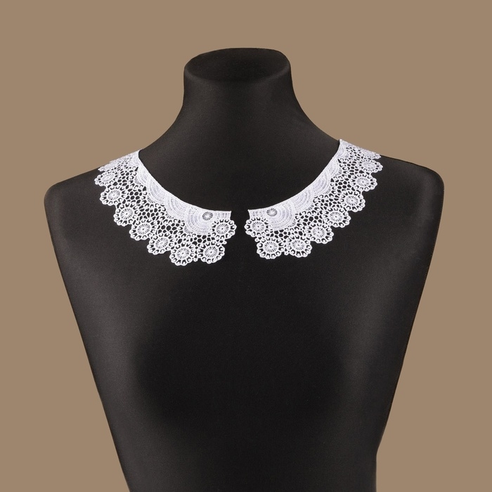 Воротник пришивной, гипюровый, 22 × 6,5 см, цвет белый Воротник пришивной, гипюровый, 22 × 6,5 см, цвет белый