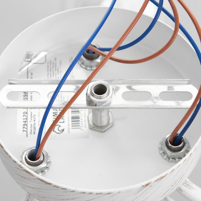 Люстра Люстра "Глория" 3xE14 40Вт белый с золотой патиной 61,5х61,5х27 см BayerLux