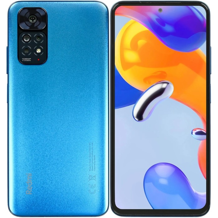 Смартфон Xiaomi Redmi Note 11S RU, 6.43 Смартфон Xiaomi Redmi Note 11S RU, 6.43", Amoled, 6 Гб, 64 Гб, 108 Мп, 5000мАч, NFC, синий