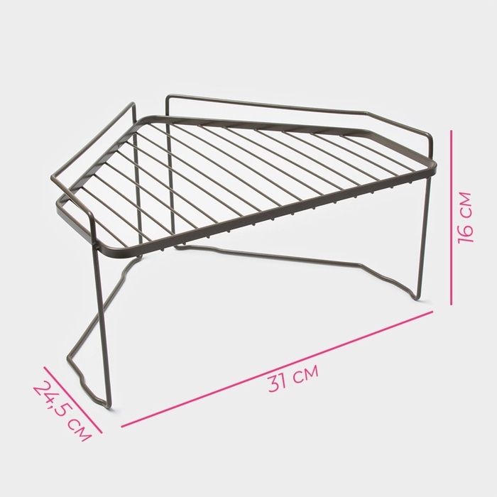 Полка универсальная угловая Доляна, 31×24,5×16 см, цвет коричневый