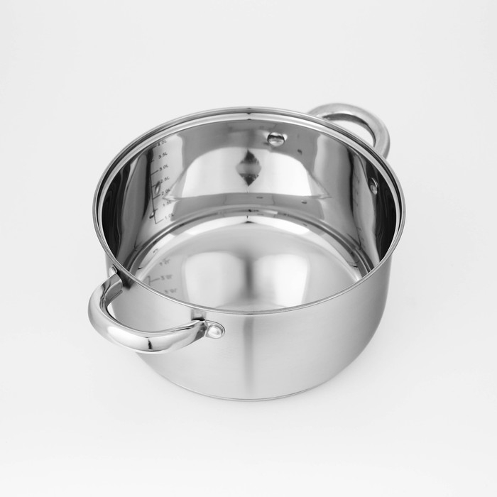 Набор кастрюль из нержавеющей стали Доляна «Гретте», 4 предмета: 1,5 л, 2 л, 3 л, 4 л, d=16/18/20/22 см, крышки, индукция Набор кастрюль из нержавеющей стали Доляна «Гретте», 4 предмета: 1,5 л, 2 л, 3 л, 4 л, d=16/18/20/22 см, крышки, индукция