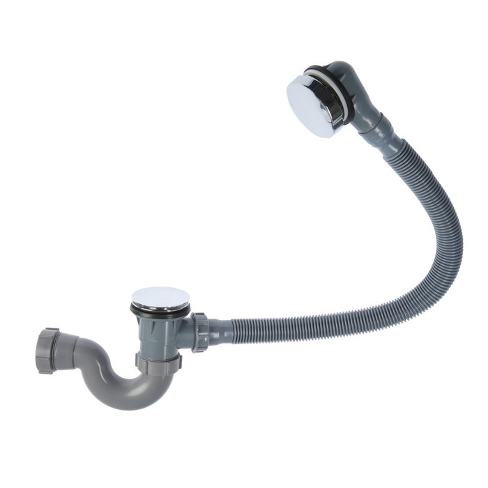 Сифон для ванны TIM BAS0270P(A), 1 1/2 Сифон для ванны TIM BAS0270P(A), 1 1/2"х40 мм, клик-клак, с фиксатором, пластик