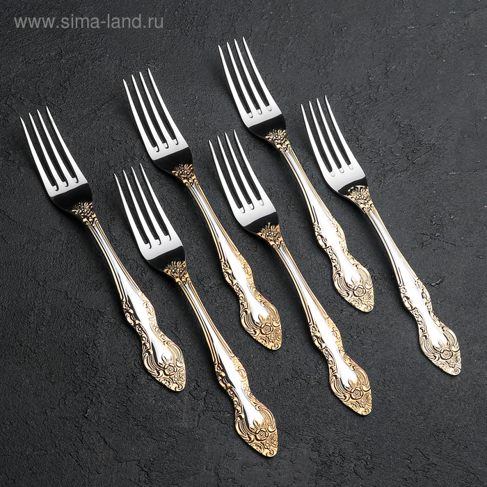 Набор столовых приборов «Тройка», 18 предметов, толщина 2 мм, локальное нитрид-титановое покрытие Набор столовых приборов «Тройка», 18 предметов, толщина 2 мм, локальное нитрид-титановое покрытие