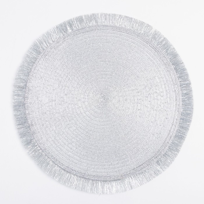 Набор салфеток 2 шт.Доляна Набор салфеток 2 шт.Доляна "Блеск",цв.серебро, d 38 см