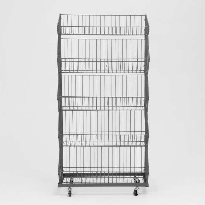 Накопитель разборный на колесах, 5 корзин, 70×43×147, цвет серый Накопитель разборный на колесах, 5 корзин, 70×43×147, цвет серый