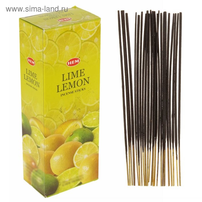 Благовония Благовония "HEM" 20 палочек угольные lime lemon