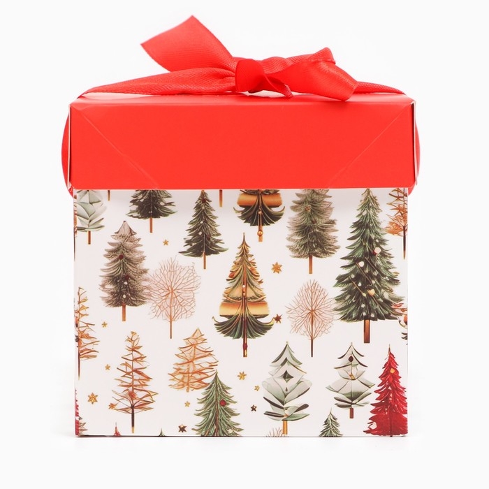 Новый год. Коробка Самосборная "Звезды Новый Год" 10 х 10 х 10 см