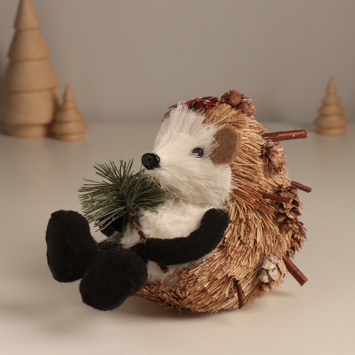 Декор  Декор "Ёжик с еловой веточкой и бантиком на голове" 12х10х14 см