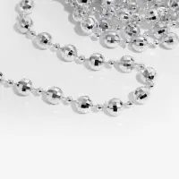 Бусы на нитях &laquo;Диско шар&raquo;, 10/4 мм, 2 м, цвет серебряный