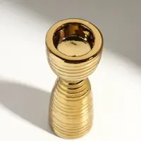Подсвечник на 1 свечу &laquo;Зебра&raquo;, d=4 см, золото, 6.5&times;6.5&times;18 см