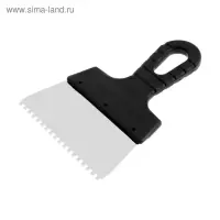 Шпатель зубчатый ЛОМ, 150 мм, зуб 4 мм, нержавеющая сталь