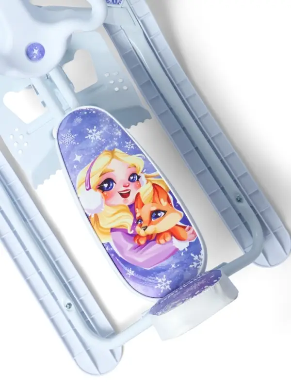 Снегокат растущий &laquo;Зимняя сказка&raquo; Snow Cat, со спинкой, белый