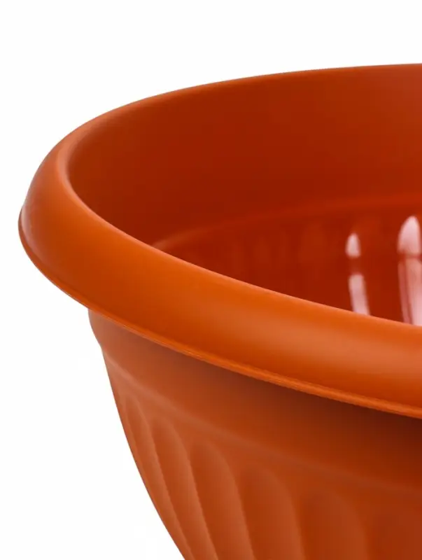 Кашпо - миска для цветов IDEA &laquo;Ливия&raquo;, 11.5 л, d=39 см, h=19 см, пластиковое, коричневое