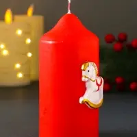 Свеча новогодняя пеньковая "Лошадка" 6х6х8 см