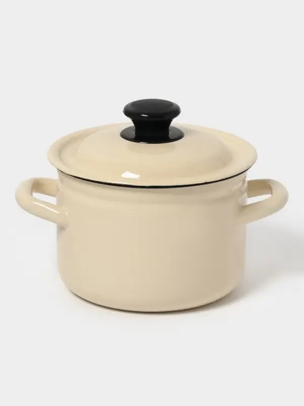 Кастр.цил.борт. 2л (слоновая)Без декора