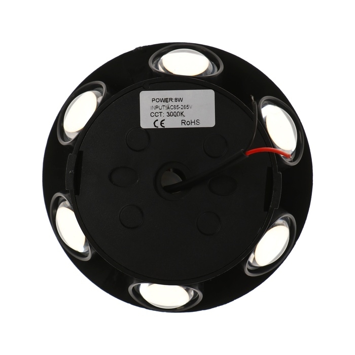 Светильник фасадный «Искра», FSD-053, 8 Вт, 3000К, 6 лучей, IP65, 220 В, пластик, черный Светильник фасадный «Искра», FSD-053, 8 Вт, 3000К, 6 лучей, IP65, 220 В, пластик, черный