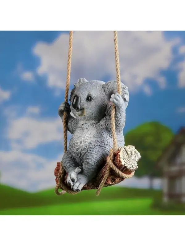 Садовая фигура из полистоуна &laquo;Коала на бревне&raquo;, подвесная, 25&times;15&times;24 см