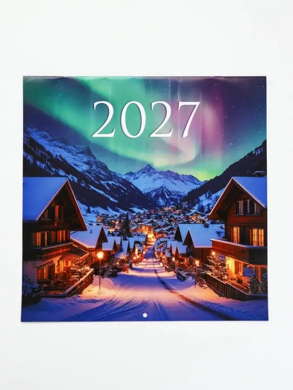 Календарь 2027 перекидной на скрепке 6 листов 29&times;29, &laquo;Северное сияние&raquo;