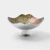 Блюдо сервировочное на ножке, 30&times;30&times;15 см, алюминий