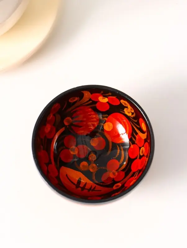 Солонка &laquo;Каравай&raquo;, 7.5&times;3 см, хохлома, дерево
