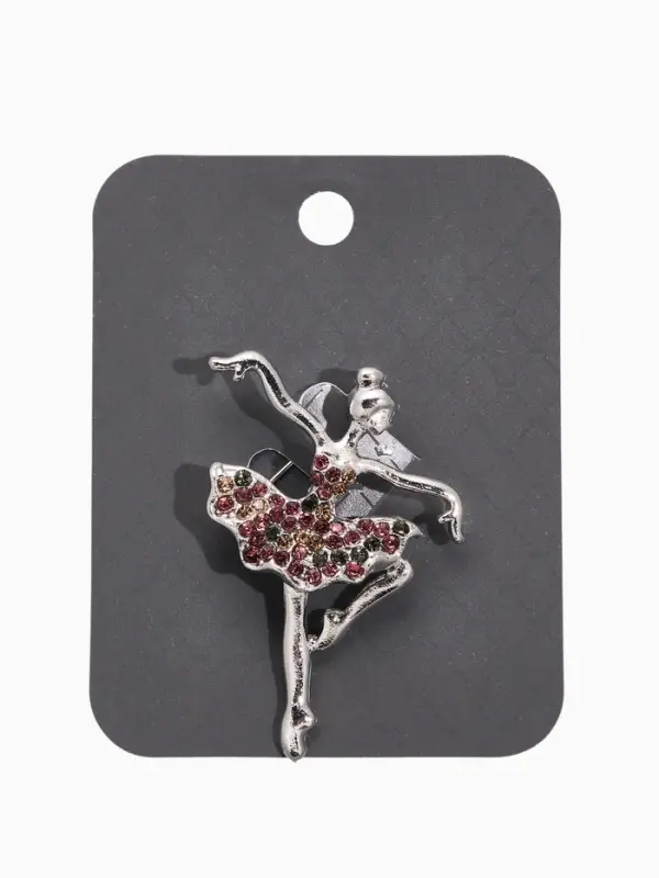 Брошь &laquo;Балерина&raquo;, цветная в серебре