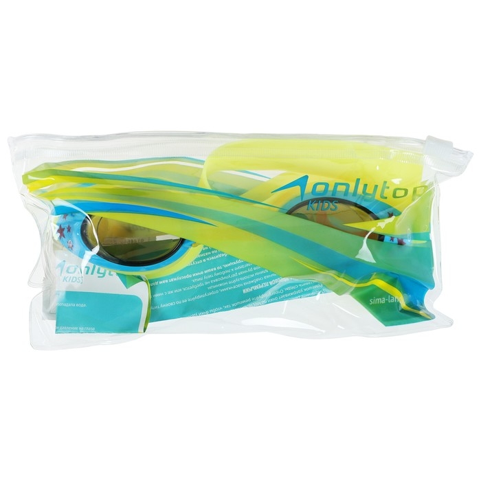Очки для плавания детские ONLYTOP, беруши, цвет жёлтый Очки для плавания детские ONLYTOP, беруши, цвет жёлтый
