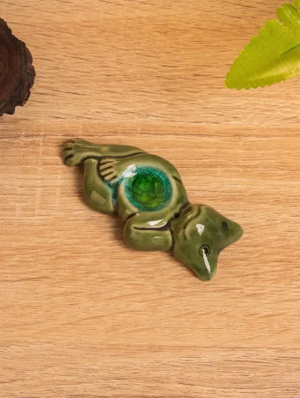 Подставка под благовония  Подставка под благовония "Лягушонок" керамика, цв. зелёный, 8х3,5х1,5 см
