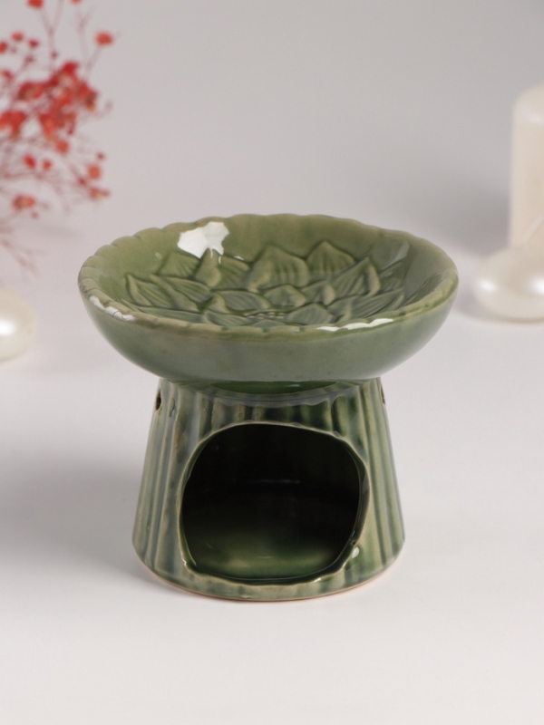 Аромалампа керамика Аромалампа керамика "Лотос" тёмно-зеленая 11,4х11,4х9 см