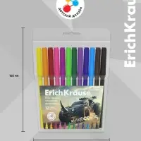 Фломастеры ErichKrause Road Beast, 12 цветов, в футляре с европодвесом