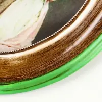 Фоторамка полистоун 14х18,5 см "Зелёный бант" под дерево 22,5х17х3 см