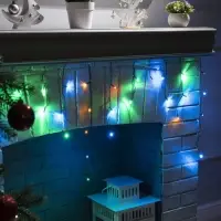 Гирлянда &laquo;Бахрома&raquo; 1.8&times;0.5 м, IP20, тёмная нить, 48 LED, свечение мульти, 8 режимов, 220 В