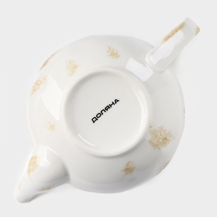 Чайник фарфоровый заварочный Доляна Organic Gold, 650 мл, цвет белый Чайник фарфоровый заварочный Доляна Organic Gold, 650 мл, цвет белый