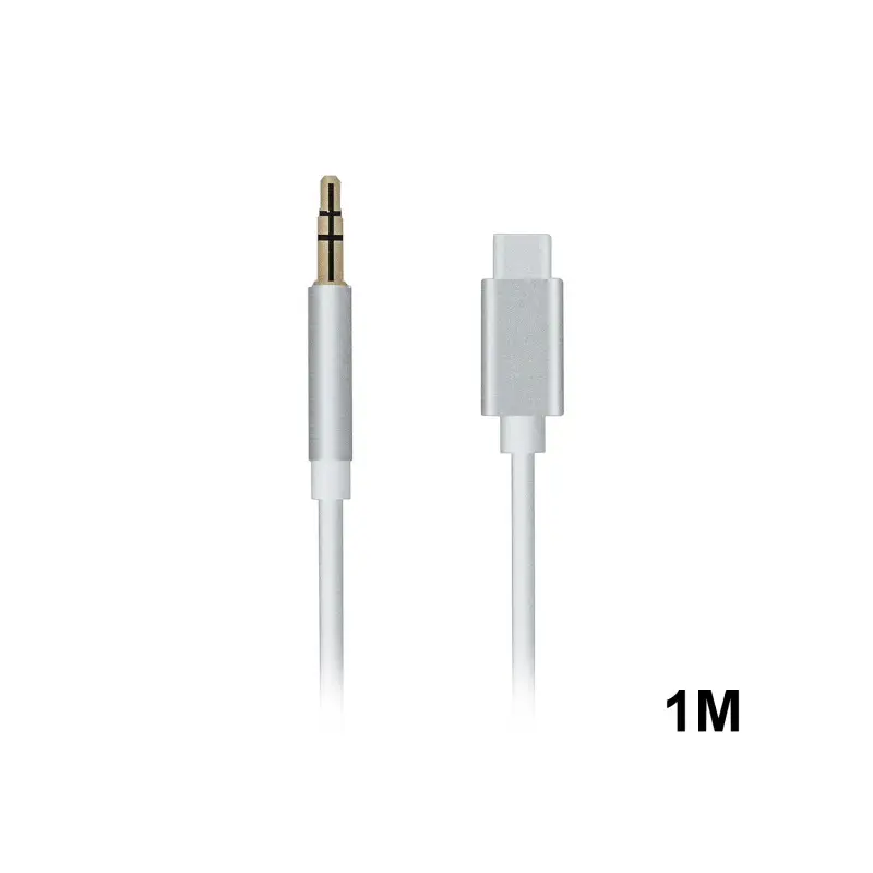 Кабель AUX TYPE-C - 3.5mm. TPE белый 1M