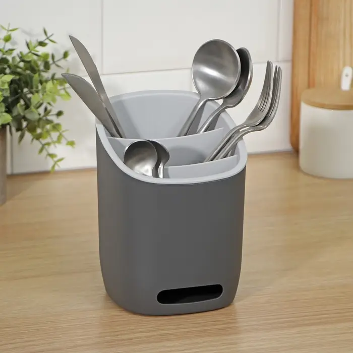 Подставка для столовых приборов IDEA &laquo;ИЗЛИ&raquo;, 25&times;14.5&times;19 см, пластик, графитовая