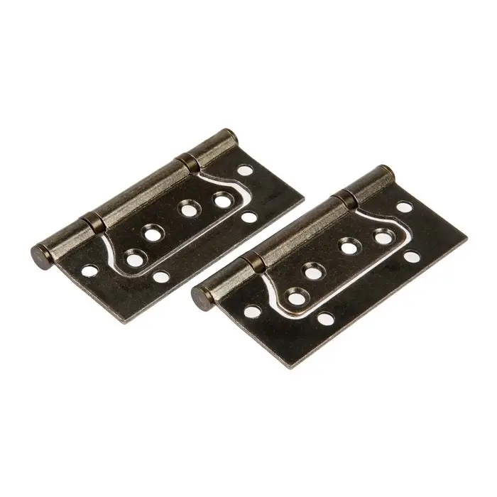 Петля-бабочка ТУНДРА, 100&times;70&times;2.0 мм, универсальная, без врезки, цвет бронза, 2 шт.